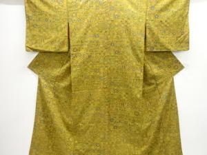 大正ロマン　更紗模様手織り紬着物